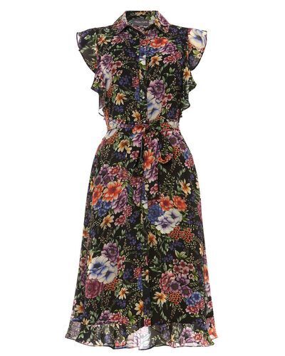 Phase Eight Women's Riley Belted Buttons Ruffle Dress In Floral Size 14US $239