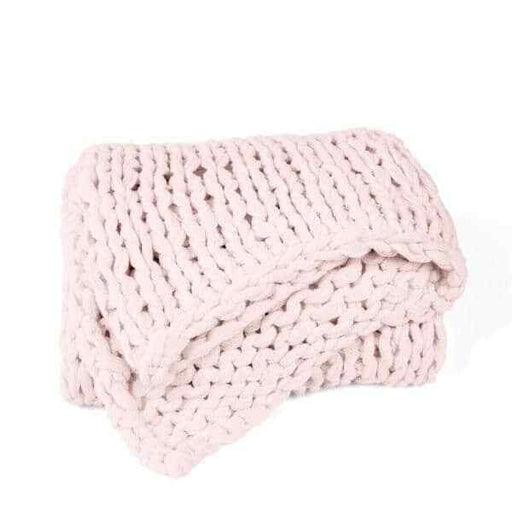 IENJOY HOME Home Collection Premium Chunky Knit Blanket In Blush Pink $199