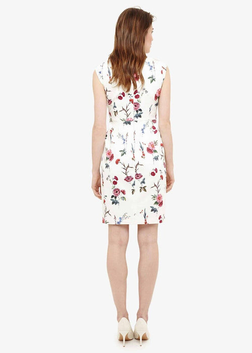 Phase Eight Saffie Short Sleeve Dress In Ivory Floral Print Size 14 US 18UK $259