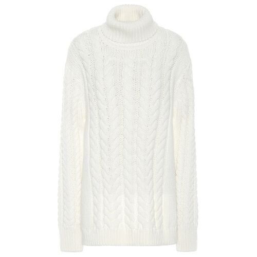 TIBI Women's Cable Knit Open Back Turtleneck Sweater In Cream Size XS/S $1150