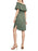 BCBGMAXAZRIA Evangelie Robe à épaules dénudées en olive poussiéreuse Taille S 296 $