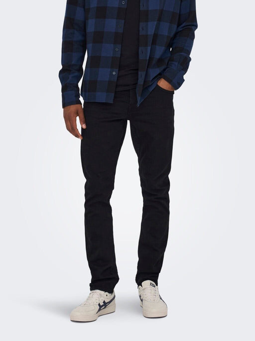 Only & Sons 5 Pocket onsLoom Slim Fit Jeans Black Denim Size 32x32