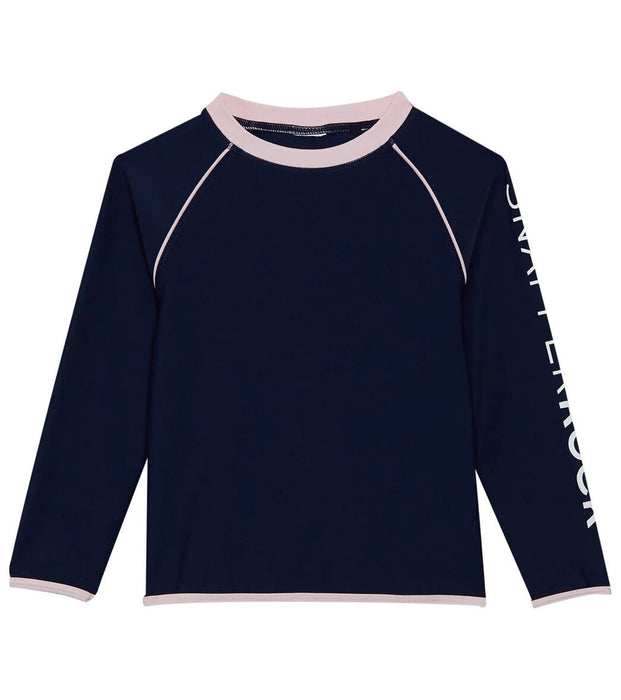 Snapper Rock Girls' Long Sleeve Rash Guard Navy/Pink Size 4 (4-5)