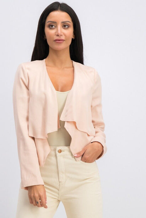 BCBGMAXAZRIA Ania Double Layer Long Sleeve Open Front Blazer Pink Size XXS $296
