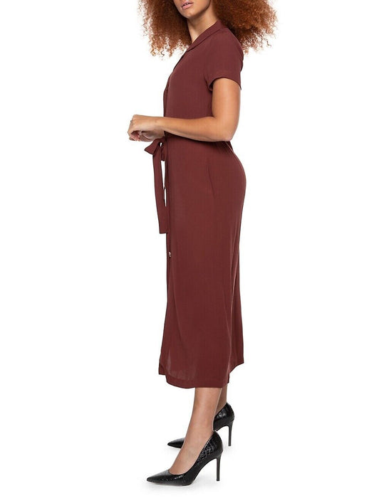 Dex Belted Maxi Shirt Dress Terracotta Size S $79