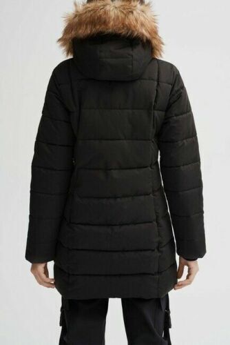 Noize Women's Hannah Faux Fur Trim Hooded Parka Coat Black Size XS $270