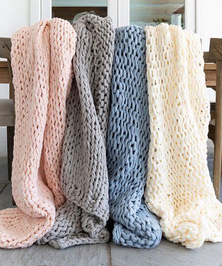 IENJOY HOME Home Collection Premium Chunky Knit Blanket In Blush Pink $199