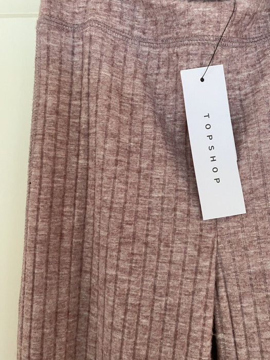 Topshop Wide Rib Leggings In Heather Pink Size 8US