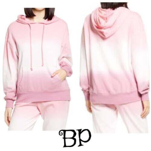 BP. Women's Oversized Hooded Sweatshirt In Pink Dip Dye Size XS