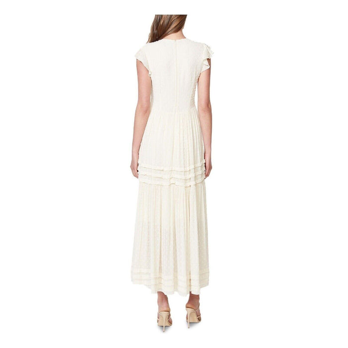 BARDOT women's Maberly Fil Coupé Tiered Maxi Dress In Ivory size XL 12
