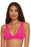 Becca Pucker Up Elliana Banded Over The Shoulder Halter Bikini Top Pink Size M