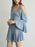 BCBGMAXAZRIA Ellyson Cold Shoulder A-Line Dress In Chambrey Blue Size XS $257