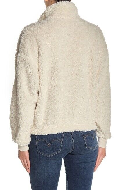 Abound Women's Faux Shearling Fleece Pullover In Ivory Dove Size M