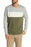 Public Opinion Men's Fleece Crew Neck Sweater In Colorblock Grey Olive Green