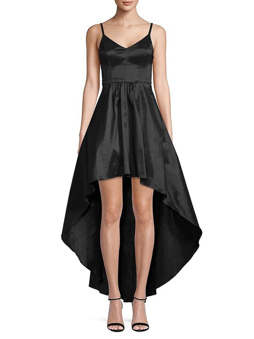 Betsy & Adam $409 Women's Black SatinHigh-Low Gown Dress Size 6 fits as XS