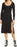 Leith Women's Long Sleeve Side Slit Midi Dress Scoop Neck A-Line Black Size M