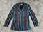 $399 Chelsea28 Women's Blue Brown Stripe Button Double Breasted Blazer Size XXS