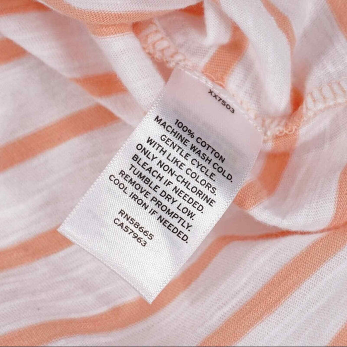 Caslon Josephine Stripe Tank Top Front Seam Women's Size S White Coral NWT