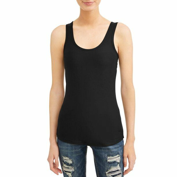 No Boundaries Juniors Scoop Neck Stretch Knit Tank In Black Size XXL