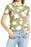 Halogen Olive Branch Fiona Floral Camo Tee Top in Olive Size M