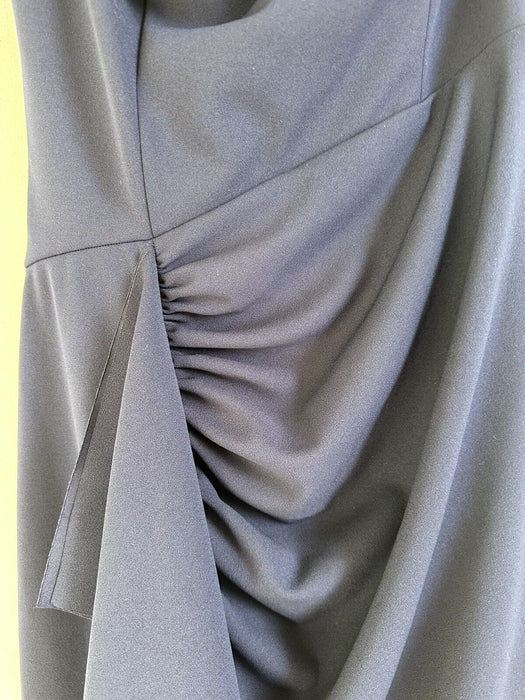 Xscape $369 Womens Wrenley Short Off The Shoulder Scuba Crepe Dress Navy Size 12