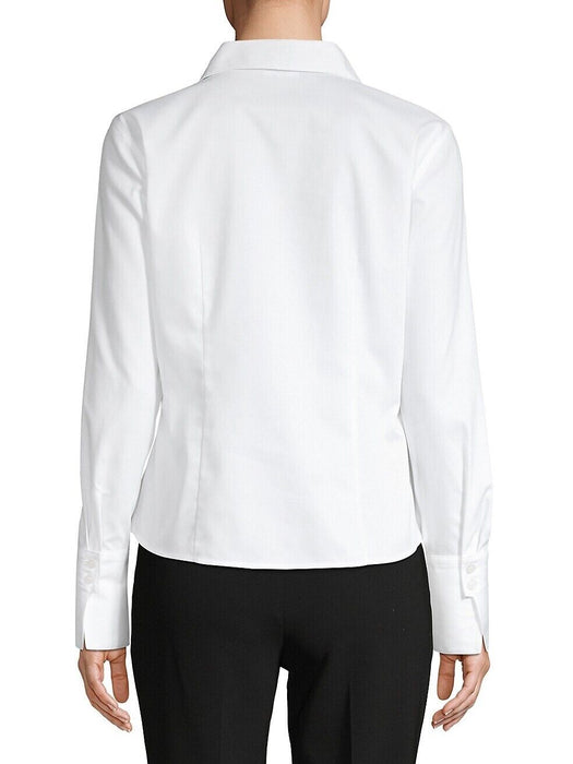 Karl Lagerfeld women's Paris Long-Sleeve Cotton Shirt Size 16 white