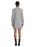 Design Lab Mockneck Blouson Sleeve Robe en coton en gris chiné Taille XL NWT