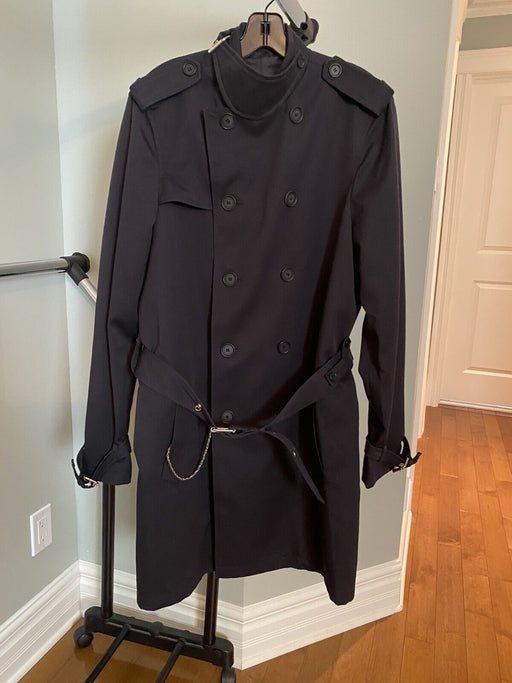 The Kooples Men's Jenna Trench Coat In Dark Navy Size 48