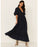 Wishlist Apparel Woman's Crochet Trim Maxi Dress In Black Size M $130