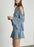 BCBGMAXAZRIA Ellyson Cold Shoulder A-Line Dress In Chambrey Blue Size XS $257