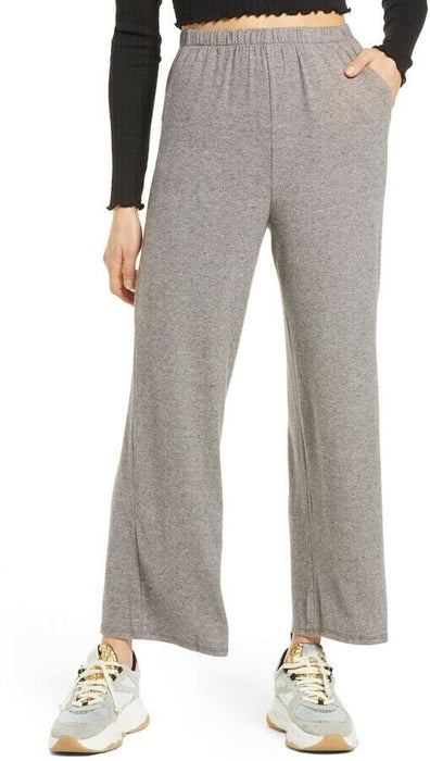 All In Favor Women's Wide Leg Lounge Pants Size XS In Grey Ivory