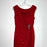 London Times Stretch Shirred Ruched Rhinestone Brooch Dress Cranberry Red Size 2