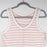 Caslon Josephine Stripe Tank Top Front Seam Women's Size S White Coral NWT