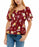 Derek Heart Peasant Top, Women's Size Small, Burgundy Floral Off Shoulder