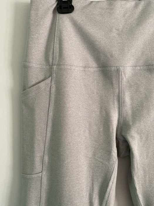RBX Active Power Hold Athletic Capri Length Leggings W/Pockets Light Grey Size M