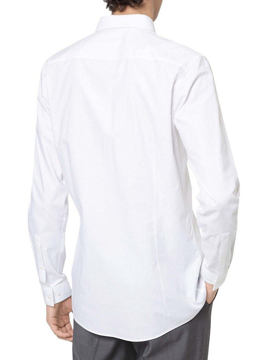 Hugo Etran Extra Slim Fit Textured Formal Shirt White Size 41/18 NWT