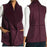 Caslon Women's  Reversible Faux Shearling Vest Front Pocket Burgundy