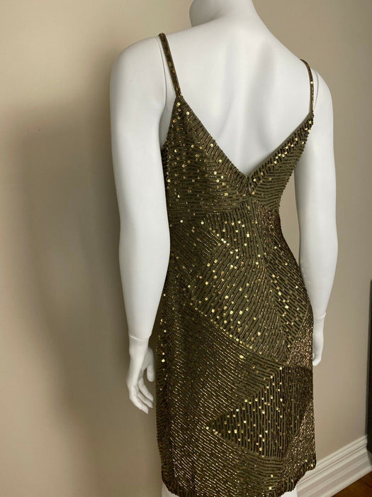 Ralph Lauren Sleeveless Sequin Evening Cocktail Dress In New Olive Size 4 $329