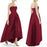 Alfred Sung Strapless High Low Satin Gown Dress Burgundy Size 10 NWT