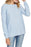 1.State Lattice V-Back Waffle Weave Sweater In Light Blue Size XS