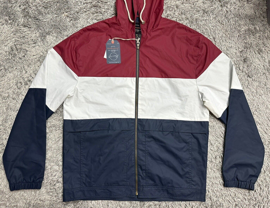 Men's Weatherproof Hooded Full Zip Rain Slicker  Jacket Raincoat Coat( scratch)