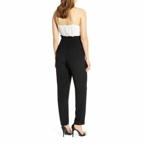 LEITH Surplice Paperboy Black white combo sleeveless Jumpsuit plus size 4X $69