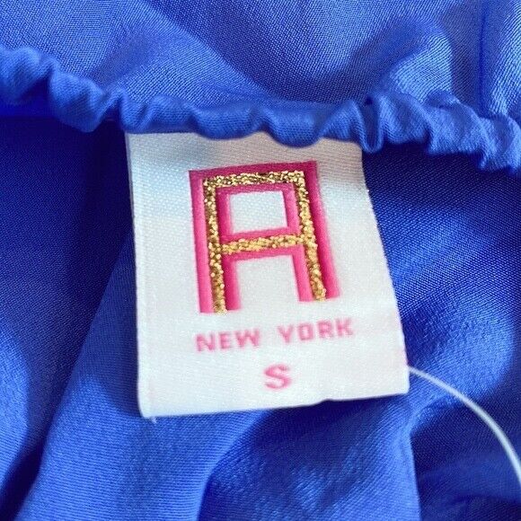 A By Amanda Woman's Ruffle Halter Neck Backless Dress Cobalt Blue Size M