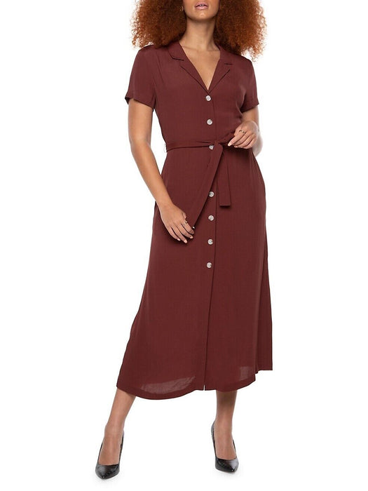 Dex Belted Maxi Shirt Dress Terracotta Size S $79