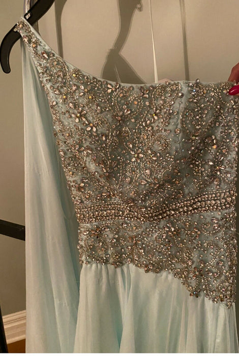 Mac Duggal women's Couture Mint Grecian Formal Dress size 2 $600 in green