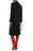 Sandro Women's Wool Blend Peak Lapel Velvet Tie Coat Navy Size 4 US / 36 FR $910