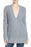 BP Femme Pull Oversize Col V Gris Chiné Taille XS
