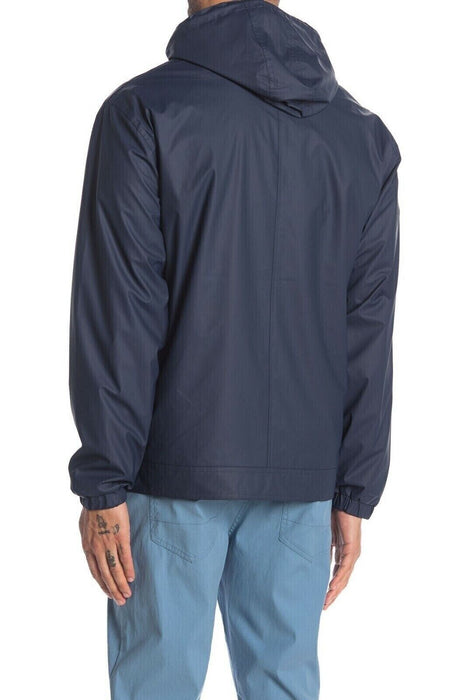 Men's WP Weatherproof Hooded Full Zip Rain Slicker Sport Jacket Raincoat Coat L