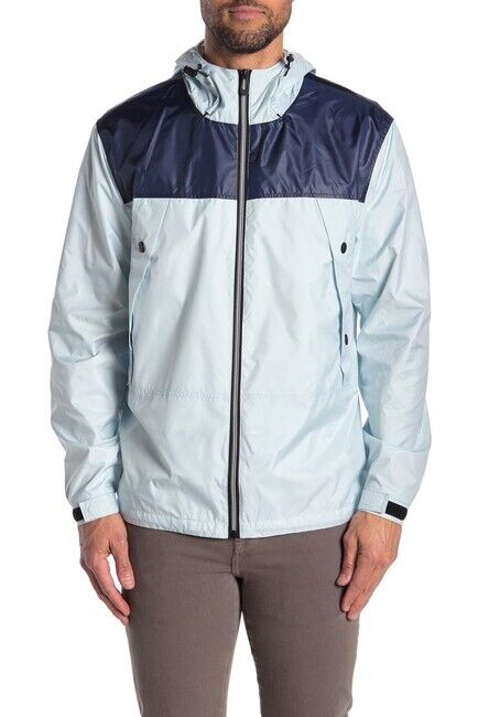 Noize Men's Oden Hooded Windbreaker Zip Jacket In Ice Blue $198