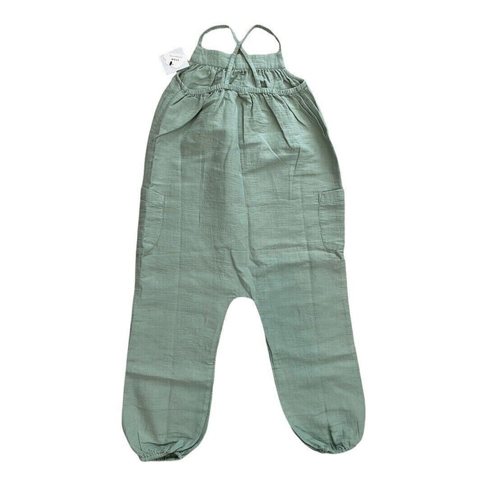 Stem Kids' Organic Cotton Jumpsuit In Green Lilypad Size 5